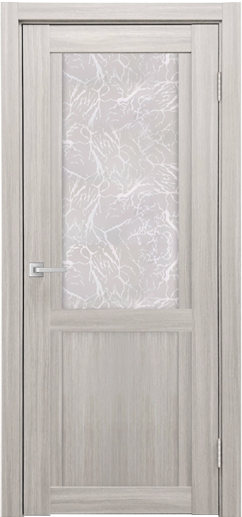 Фото Межкомнатная дверь Легенда К-12 тон Белая лиственница Остекление Гранит прозрачный